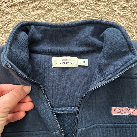 Vineyard Vines Sweater Women’s M Navy Blue 1/4 Zip Pullover Sweatshirt Preppy - Picture 4 of 8